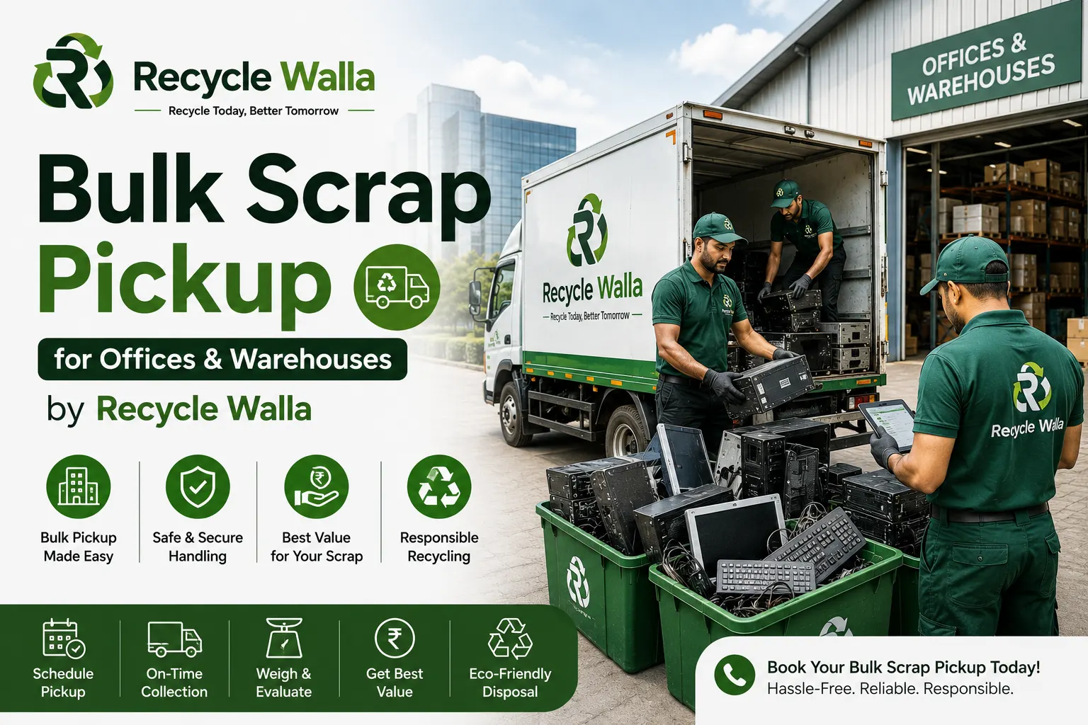 Bulk Scrap Pickup for Offices & Warehouses with Recycle Walla